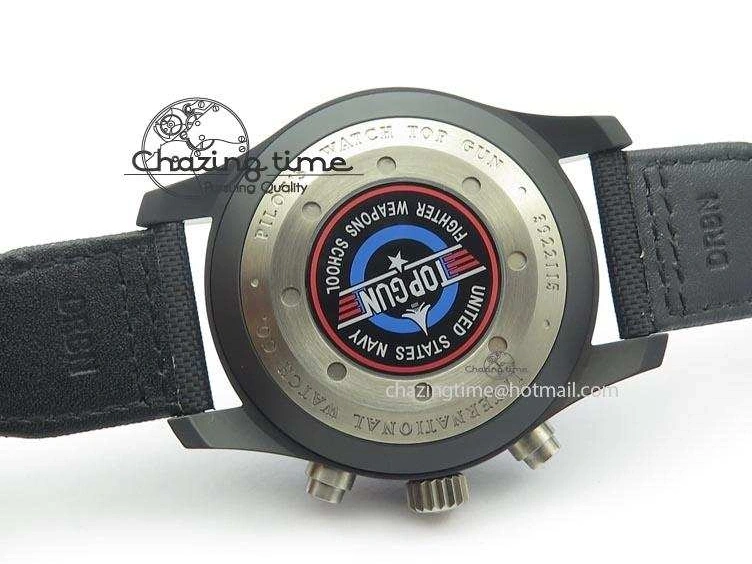 MIROTIME 0128 Pilot Chrono IW388003 Real Ceramic V6F Best Edition Green Markers On Black Nylon Strap A Effortless 7283